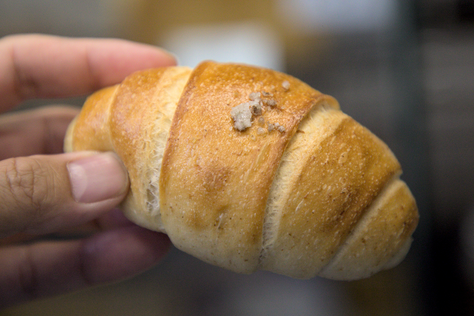 A Life bakery 鹽之花奶酥餐包特寫,自製奶酥內餡香氣濃郁。 A Life bakery 鹽之花奶酥餐包特寫,自製奶酥內餡香氣濃郁。