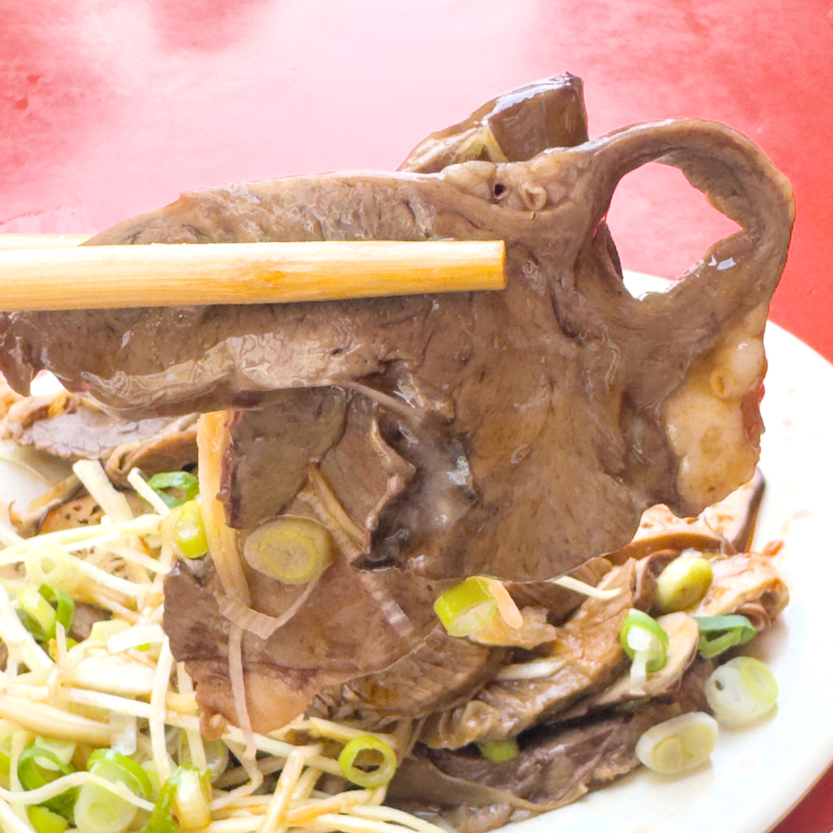 熱燙溫潤的藥膳滷味系列 大圓環藥膳滷味拼盤細部特寫,上桌前經過熱燙確保口感溫潤且香氣四溢