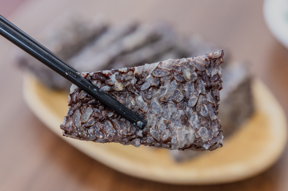 特製麻油米血特寫-極佳的彈牙口感與溫度感